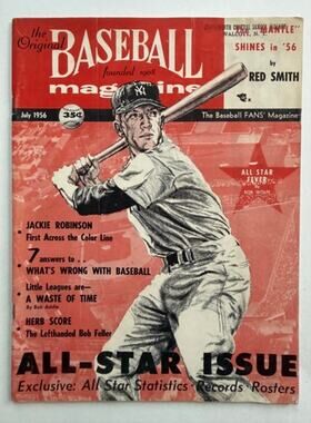RARE Baseball 1956 Mickey Mantle Magazine New York Yankees Jackie Robinson HOF
